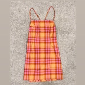 H&M Divided Orange and Pink Twill Dress L